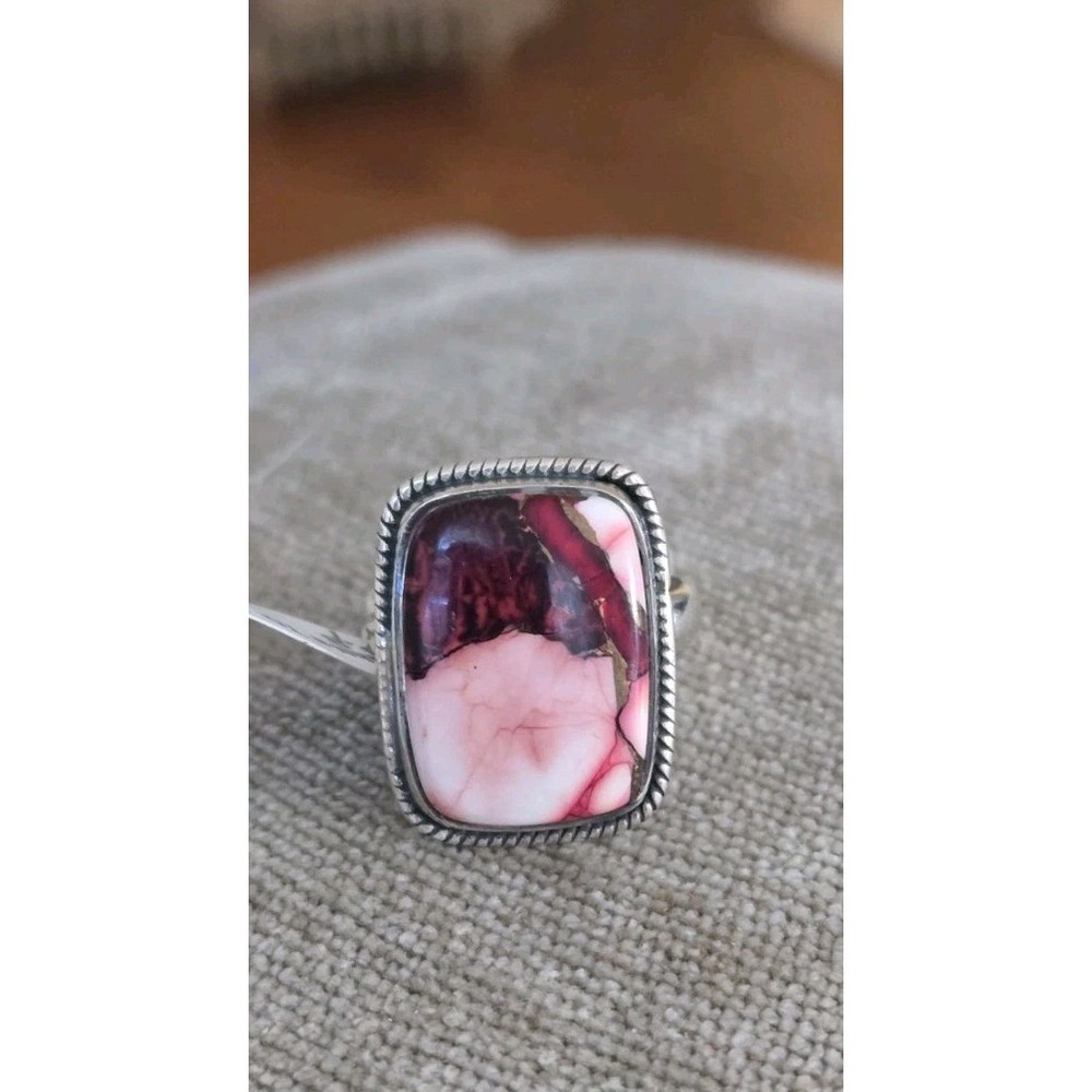 Pink Dahlia Sterling Silver Ring Size 7 Stunning!!